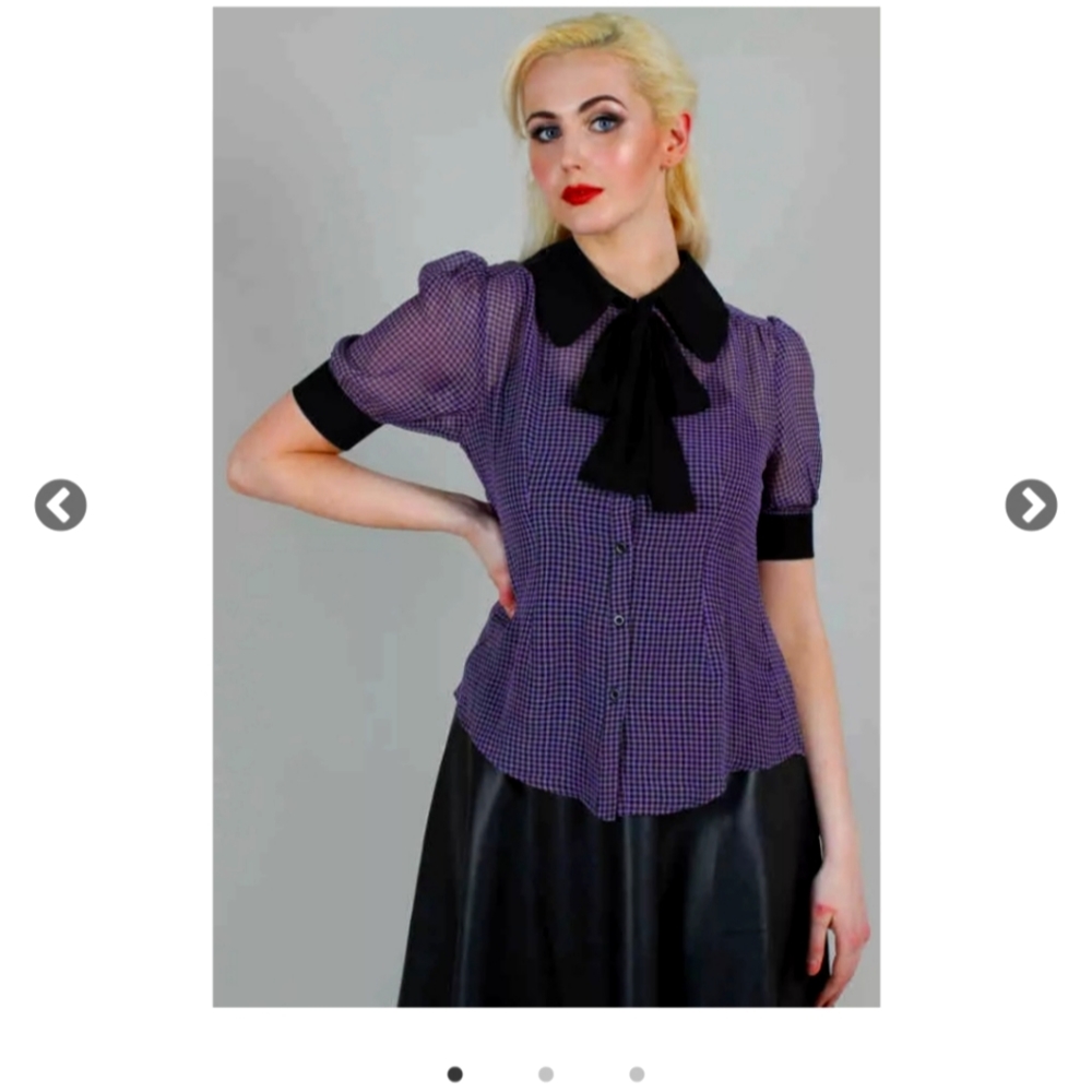 Rockabilly, Gingham, Checkered blouse S